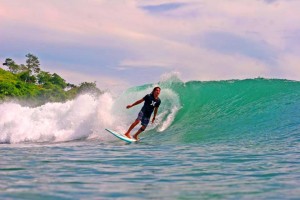 Surfing Maderas Beach, San Juan del Sur, Nicaragua